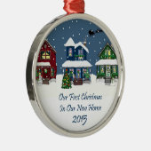 2015私達の新しい家の私達の初めてのクリスマス メタルオーナメント (右)