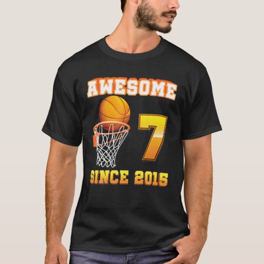 2015素晴らし年からバスケットボール7誕生日7年 Tシャツ (正面)