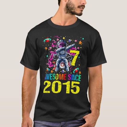 2015素晴らし年以来7宇宙飛行士7番目の誕生日宇宙 Tシャツ (正面)