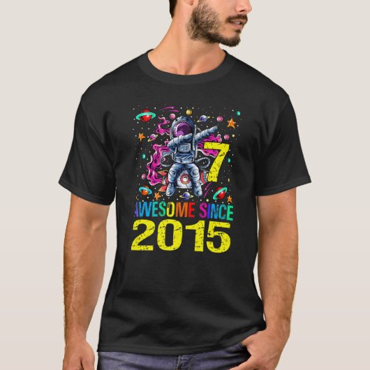 2015素晴らし年以来7宇宙飛行士7番目の誕生日宇宙 Tシャツ (正面)