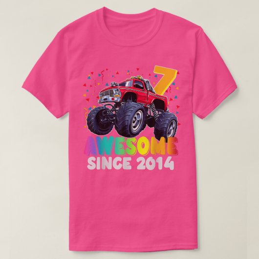 2015素晴らし年7誕生日の少年モンスタートラック以来 Tシャツ (デザイン正面)