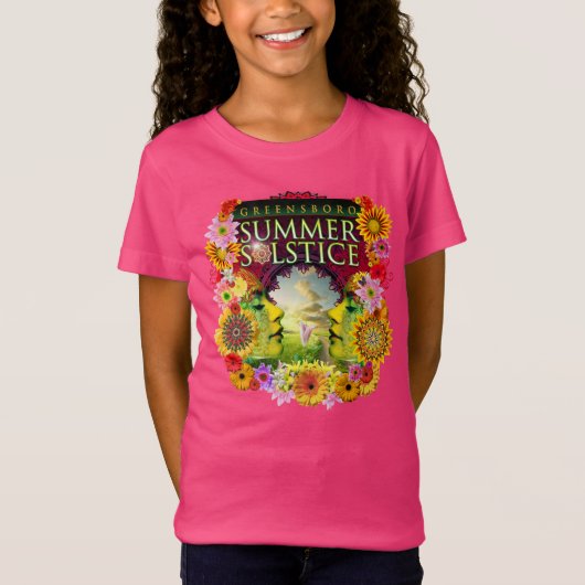 2015 グリーンズボロ夏至祭り ピンク Tシャツ (正面)