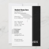 2015 ブラック＆シルバー ギア 卒業パーティー招待状 招待状 (裏面)