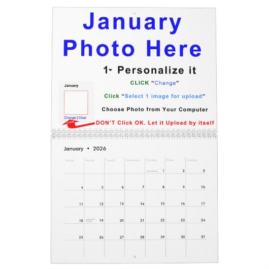 2015 Make Your Own Calendar Online, INSTRUCTIONS カレンダー (1月 2026)