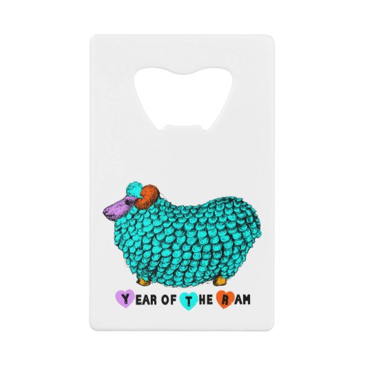 2015 Ram羊ヤギ年クレジットカードボトルオープナー クレジットカード栓抜き (正面)