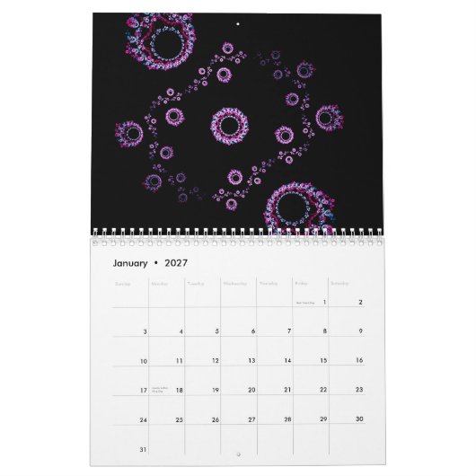 2015 v2のためのフラクタル カレンダー (1月 2027)