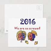2016おもしろい年選挙フラストレーション漫画 ポストカード (正面/裏面)