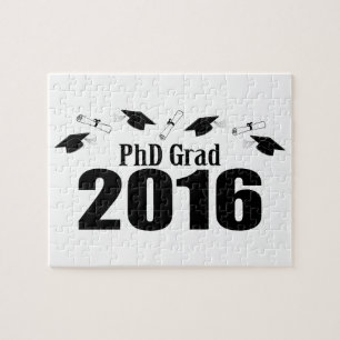 2016の帽子および免状(黒)のPhDの卒業生のクラス ジグソーパズル
