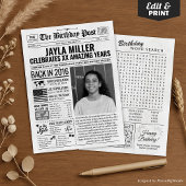 2016カスタム年新聞紙誕生日カードのトレンド シーズンカード