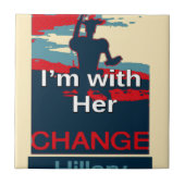 2016カラフル私は彼女のヒラリーUSA Sへの投票と一緒にいる タイル (正面)