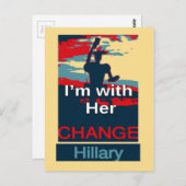 2016カラフル私は彼女のヒラリーUSA Sへの投票と一緒にいる ポストカード (正面/裏面)
