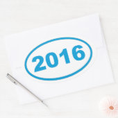 2016シアンブルー 楕円形シール (封筒)