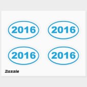 2016シアンブルー 楕円形シール (シート)