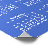 2016パーソナライズされた年のブルーポスターカレンダー ポスター (角)