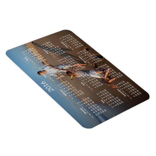 2016パーソナライズされた年カレンダー大型フレキシブル磁石 マグネット (右側)