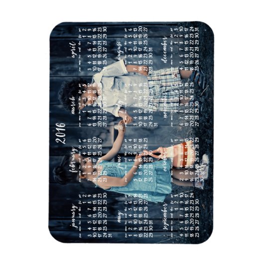 2016パーソナライズされた年磁気カレンダー3x4 マグネット (縦)