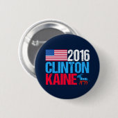 2016ヒラリー・クリントンTim Kaine民主党員 缶バッジ (正面&裏面)