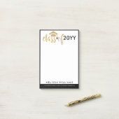 2016モダン年のホワイトブラック&金ゴールドグリッタークラス ポストイット (デスク上)