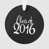 2016レトロのタイポグラフィの卒業のクラス オーナメント (正面)