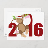 2016中国の年のサルと長寿果実 ポストカード (正面/裏面)