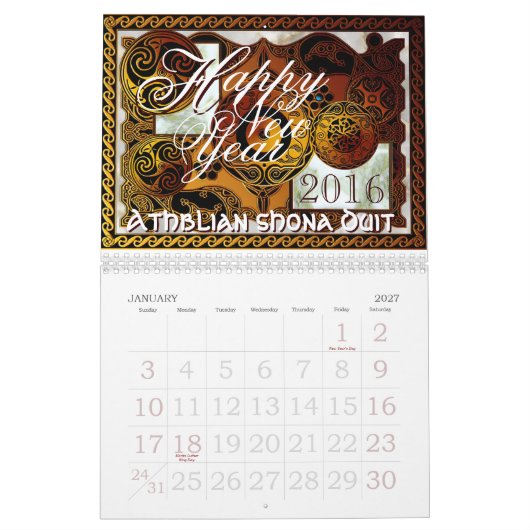 2016人のケルト人の芸術のカレンダー カレンダー (1月 2027)