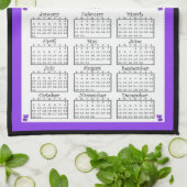 2016匹のバイオレットの布のカレンダー キッチンタオル (折り畳み)