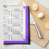 2016匹のバイオレットの布のカレンダー キッチンタオル (四つ折り)