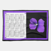 2016匹のバイオレットの布のカレンダー キッチンタオル (横)