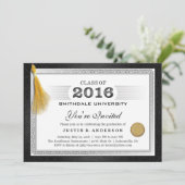 2016卒業証書招待状と金ゴールドタッセル 招待状 (スタンド正面)