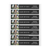 2016大学院の写真のシンプルで黒いクラス ラップアラウンドラベル (シート)