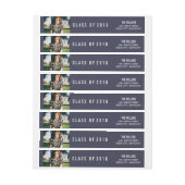 2016大学院の写真のシンプルな濃紺のクラス ラップアラウンドラベル (シート)