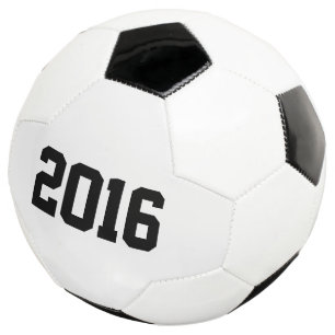 2016年あけましておめでとう サッカーボール 黒と白