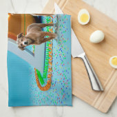 2016年おめでとう可愛い3匹の犬 キッチンタオル (四つ折り)