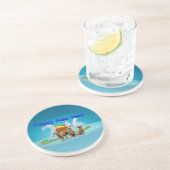 2016年おめでとう可愛い3匹の犬 コースター (側面)