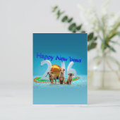 2016年おめでとう可愛い3匹の犬 シーズンポストカード (スタンド正面)