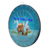 2016年おめでとう可愛い3匹の犬 ダーツボード (正面右)