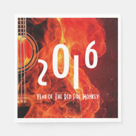 2016年おめでとう赤い火の猿 スタンダードランチョンナプキン