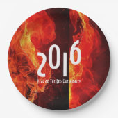 2016年おめでとう赤い火の猿 ペーパープレート (正面)