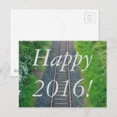 2016年おめでとう!自然の中の鉄道トレイントラック ポストカード (正面/裏面)