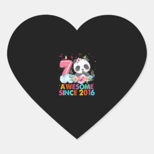 2016年から素晴らし7歳パンダ7誕生日B ハートシール
