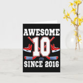 2016年から10周年ホッケーをテーマにした誕生日 カード (黄色い花)