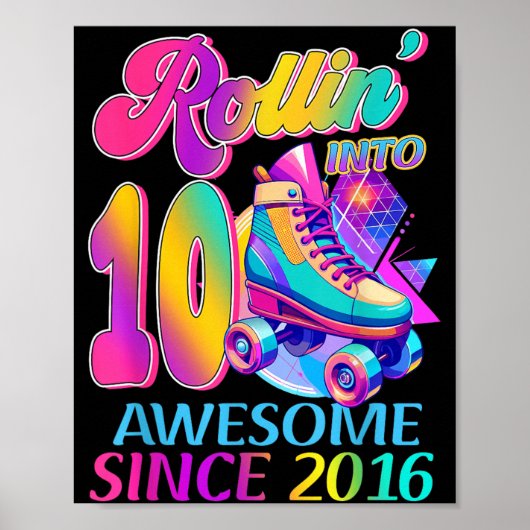 2016年から10年間スゴイ ホッケーをテーマにした 誕生日 ポスター (正面)