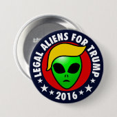2016年にドナルド・トランプの大統領のための法的エイリアン 缶バッジ (正面&裏面)