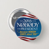 2016年に大統領のためのだれも 缶バッジ (正面&裏面)