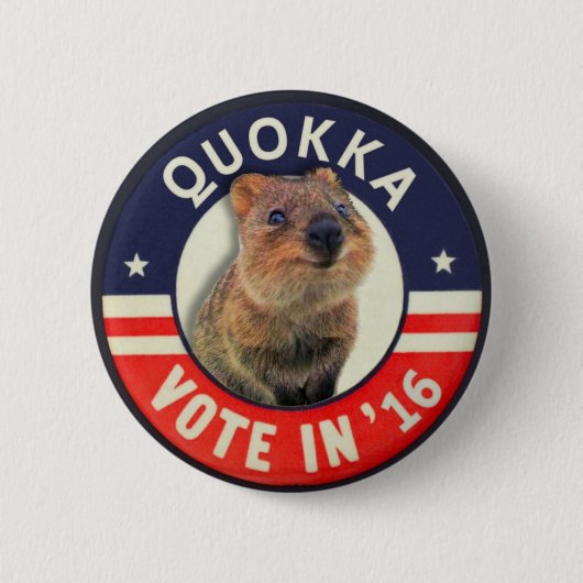 2016年に大統領のためのQuokka 缶バッジ (正面)