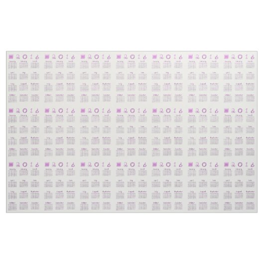 2016年のカレンダーFABRICフォント ファブリック (ヤード)