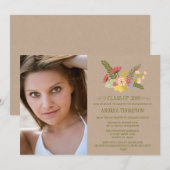 2016年のクラス写真花花花花卒業パーティー 招待状 (正面/裏面)