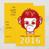 2016年のサル（蝶ネクタイ） 招待状 (正面/裏面)