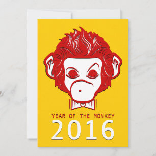 2016年のサル(蝶ネクタイ) 招待状
