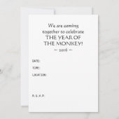 2016年のサル（蝶ネクタイ） 招待状 (裏面)